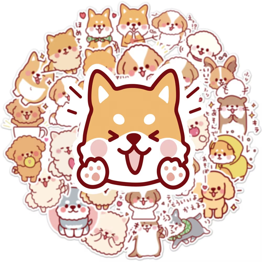 50 Pcs/Set Kawaii Fluffy Dog PVC Waterproof Stickers Cute Scrapbooking Diy Journaling Diary Stationery Sticker Gift Decor