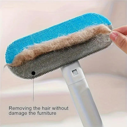 Washable Grooming Tool Forfurniture,Extra-Long Handle, Reusable Pet Hair Remover Brush Multi,Functional Lint Cleaner for Cat&Dog Hair, Clothes, Bedding,Carpets &Window Screens,Sofa.